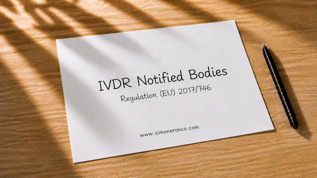 Sheet with the title IVDR Notified Bodies and reference to Regulation (EU) 2017/746