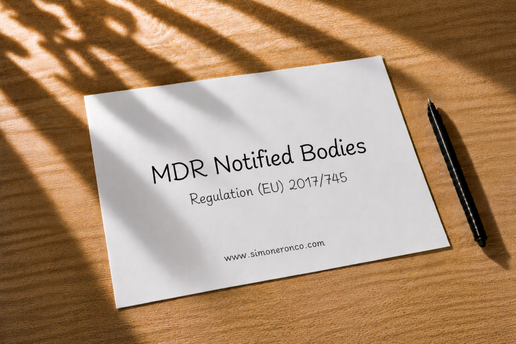 Sheet with the title MDR Notified Bodies and reference to Regulation (EU) 2017/745