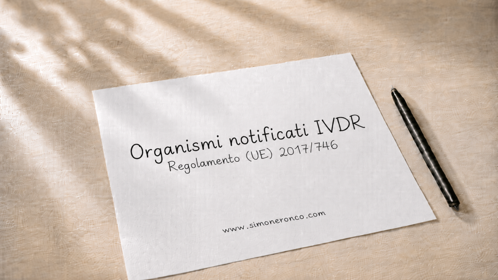 Foglio con il titolo Organismi notificati IVDR e riferimento al Regolamento (UE) 2017/746
