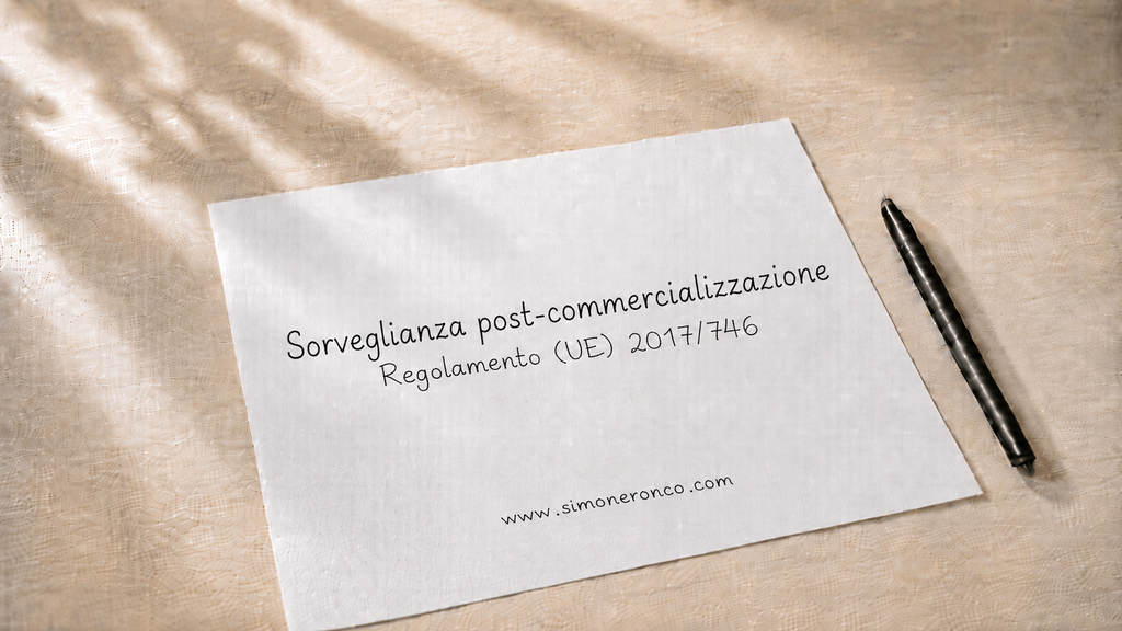 Foglio con il titolo Sorveglianza post-commercializzazione Regolamento (UE) 2017/746